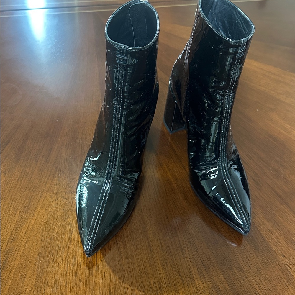 Zadig & Voltaire Black Patent Leather Ankle Boots - Picture 2 of 11